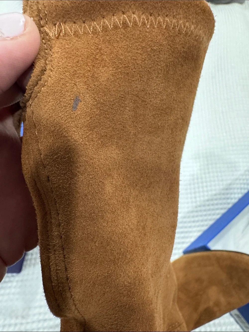 Stuart Weitzman Over-the-Knee Block Heel Boots in Brown Suede